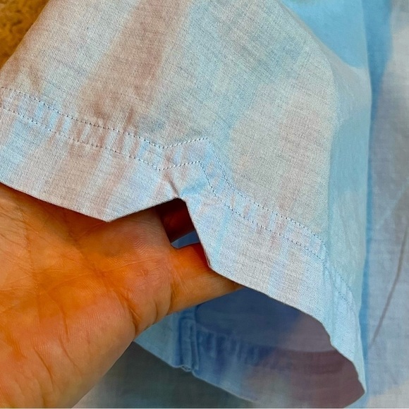 Zachary Prell Shirt Button Up Short Sleeve Light Blue 100% cotton XL - Picture 3 of 7